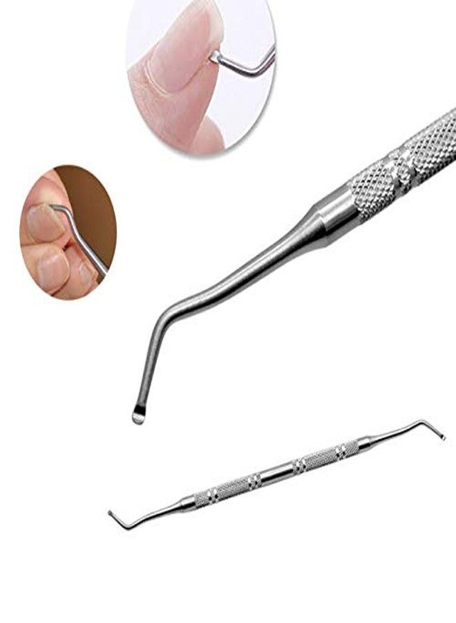 DNHCLL Stainless Steel Armor Remover Paronychia Cuticle Pedicure Double Head Nail Groove Scoop Tick Orthodontic Nail Toenail Toenail Pick Tool, Remove Dirt From Your Nails - Image 1